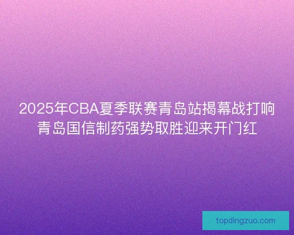 2025年CBA夏季联赛青岛站揭幕战打响青岛国信制药强势取胜迎来开门红